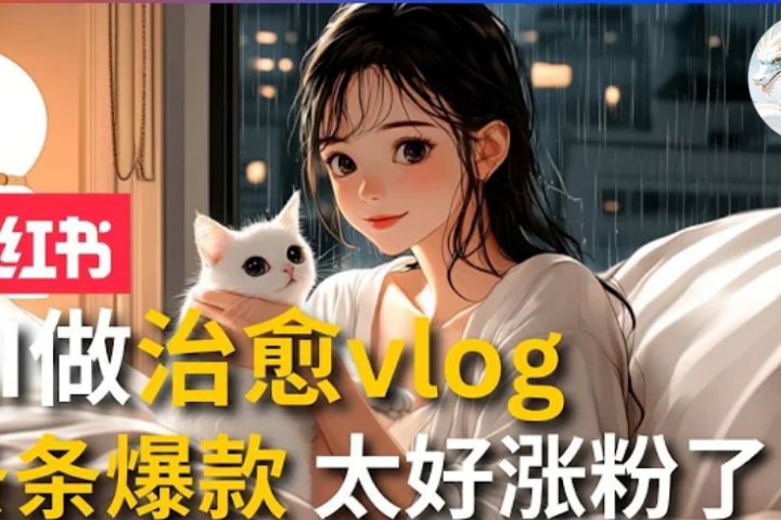 AI治愈系vlog动画视频，小红书7天 涨粉破千，商单报价1500+，0成本制作，日入2000+，有手就会 富创吧-网创项目资源站-副业项目-创业项目-搞钱项目富创吧
