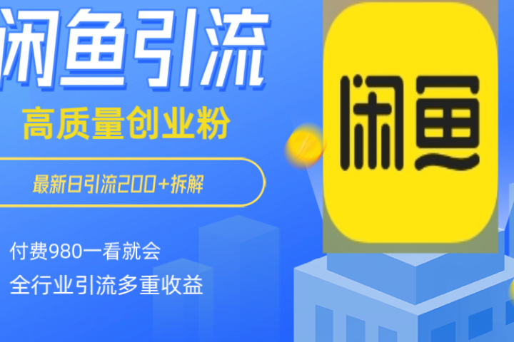 闲鱼 如何做到日引流 200+ 高 质 量 创业 粉付 费 980 拆解全 赛 道粉 丝 一看就会富创吧-网创项目资源站-副业项目-创业项目-搞钱项目富创吧