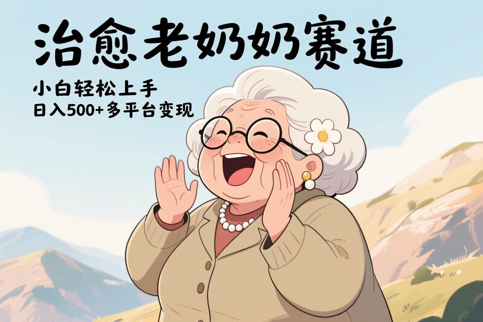 视频号治愈老奶奶赛道，小白轻松上手，日入500+多平台变现富创吧-网创项目资源站-副业项目-创业项目-搞钱项目富创吧