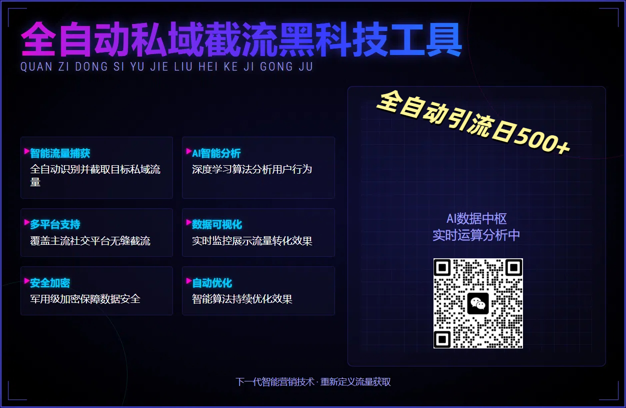 全自动私域截流黑科技工具——全自动引流日500+富创吧-网创项目资源站-副业项目-创业项目-搞钱项目富创吧